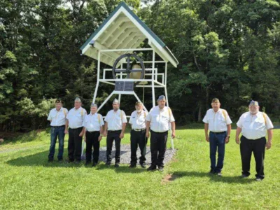 American Legion re-dedicates bell  at Maple Grove Church